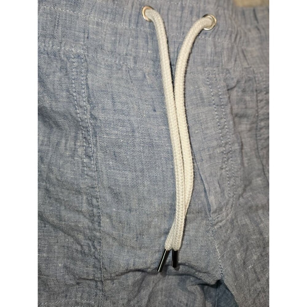 Athleta Blue Cabo Linen Joggers Athleisure Loungewear Women Size 8 PETITE - Picture 6 of 9